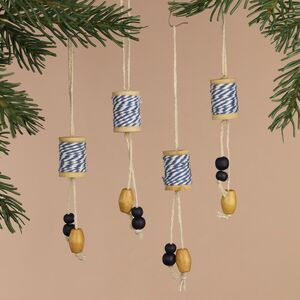 Деревянная елочная игрушка Катушка Ниток 19 см, 4 шт Koopman фото 2