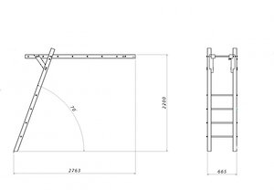 Рукоход для ДИП Самсон, 200*50*280 см, дерево Самсон фото 4