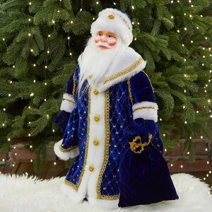 Фигура Дед Мороз - Царская зима 50 см, в синем кафтане Коломеев фото 1
