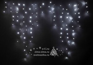 Светодиодная гирлянда Гигантские Сосульки, 2.3*1.4 м, 104 теплых белых LED ламп, черный ПВХ, соединяемая
