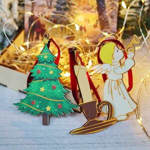 Набор елочных игрушек Vintage Christmas: Канун Рождества 5-10 см, 3 шт, подвеска МанузинЪ фото 1