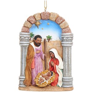 Елочное украшение Вертеп - Рождение Христа из Назарета 10 см, подвеска