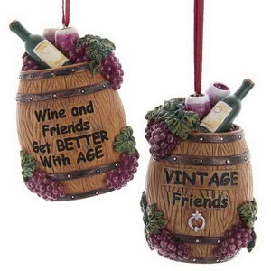 Елочная игрушка Винный Бочонок - Wine and Friends 8 см, подвеска Kurts Adler фото 2