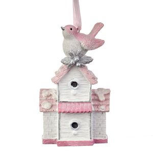 Елочная игрушка Птичка Физалия - Fiaba Rosa 10 см, подвеска Kurts Adler (Куртс Адлер) фото 1