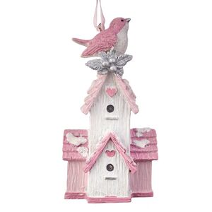 Елочная игрушка Птичка Маролла - Fiaba Rosa 10 см, подвеска