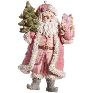Елочная игрушка Санта с елочкой - Purpurina Rosa 13 см, подвеска Kurts Adler фото 1