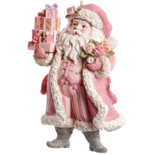 Елочная игрушка Санта с подарками - Purpurina Rosa 13 см, подвеска