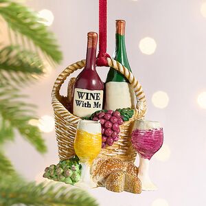 Елочная игрушка Винная Корзинка - Wine with Me 8 см, подвеска Kurts Adler фото 1