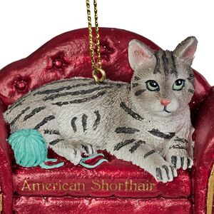 Елочная игрушка Американский Короткошерстный Кот 9 см Kurts Adler (Куртс Адлер) фото 2