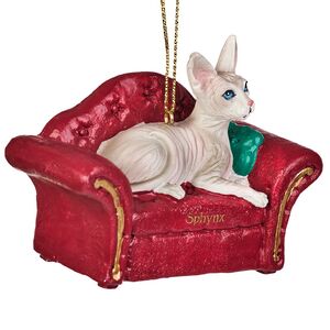 Елочная игрушка Кот Сфинкс на софе 9 см Kurts Adler (Куртс Адлер) фото 4