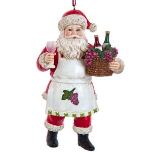 Елочная игрушка Санта Клаус с бокалом: Voila 11 см, подвеска