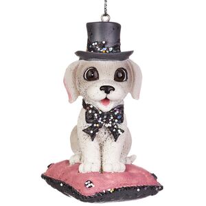 Елочная игрушка Щенок Рокси в шляпе, 8 см