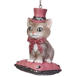 Елочная игрушка Котенок Мурзик в шляпе, 8 см Kurts Adler фото 5