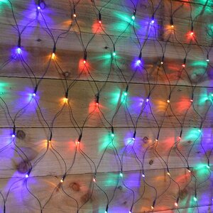 Гирлянда Сетка 1.4*1.6 м, 192 разноцветные микролампы, зеленый ПВХ, контроллер, IP20 MOROZCO фото 1