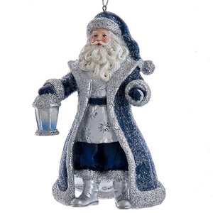 Елочная игрушка Санта Клаус в синем кафтане 13 см, подвеска