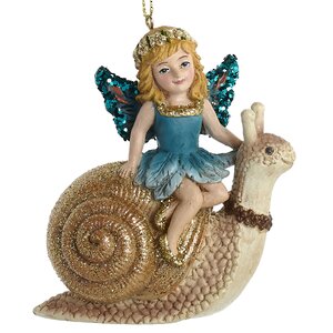 Елочная игрушка Фея Эми на улитке 9 см, подвеска