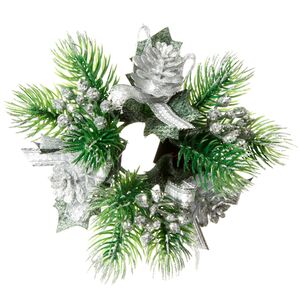 Декор для свечи Сосновая Шишечка 12 см серебряный Swerox фото 7