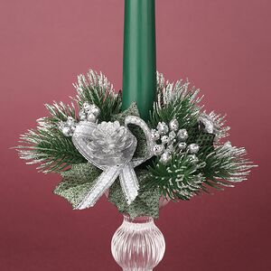 Декор для свечи Сосновая Шишечка 12 см серебряный Swerox фото 3