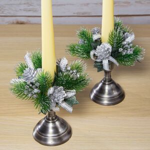 Декор для свечи Сосновая Шишечка 12 см серебряный Swerox фото 4