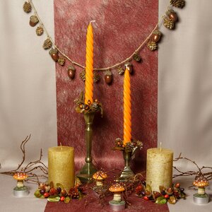 Свечи витые 24.5 см, 2 шт, оранжевый Омский Свечной фото 2