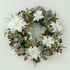 Венок Poinsettia - Безграничность Нежности 28 см, белый Swerox фото 4