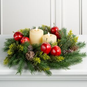 Венок для свечи Вкус Радости с яблоками и шишками 49 см