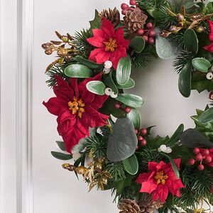 Венок Эмоции Любви с пуансеттией и ягодами 30 см Swerox фото 3