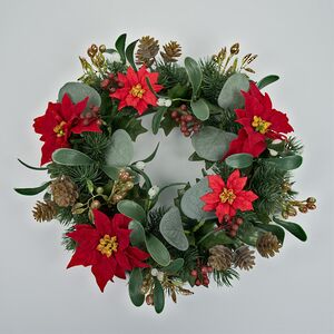 Венок Эмоции Любви с пуансеттией и ягодами 30 см Swerox фото 7