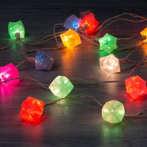 Светодиодная гирлянда Сияющая Льдинка 20 разноцветных LED ламп 4.5 м, белый ПВХ