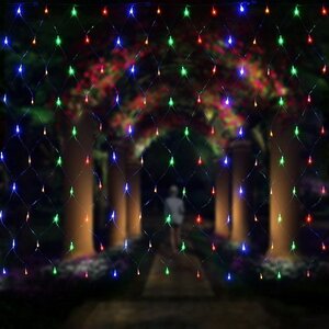 Светодиодная Сетка 2.3*1.8 м, 320 разноцветных LED ламп, зеленый ПВХ, IP20 Snowmen (Сноумен) фото 1