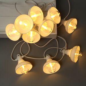 Гирлянда из лампочек Retro Party Lights 5 м, 10 ламп, теплые белые LED, белый ПВХ, соединяемая, IP44 Winter Deco фото 6