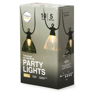 Гирлянда из лампочек Flower Party Lights 5 м, 10 ламп, теплые белые LED, черный ПВХ, соединяемая, IP44 Winter Deco фото 10