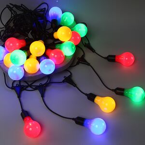 Гирлянда-бахрома из лампочек Big Party Lights 10 м, 20 ламп, разноцветные LED, черный ПВХ, соединяемая, IP44