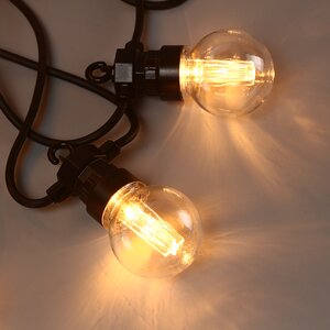 Гирлянда из лампочек Party Lights 10 м, 20 ламп, экстра теплые LED, черный ПВХ, соединяемая, IP44 Winter Deco фото 9