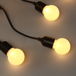 Гирлянда-бахрома из лампочек Party Lights 10 м, 20 ламп, теплые белые LED, черный ПВХ, соединяемая, IP44 Winter Deco фото 4