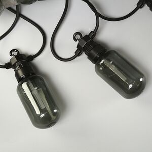 Гирлянда из лампочек Smoky Party Lights 10 м, 20 ламп, теплые белые LED, черный ПВХ, соединяемая, IP44 Winter Deco фото 11