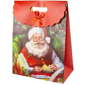Подарочный пакет Волшебник Санта с письмами 37*28 см