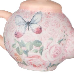 Елочная игрушка Boho Chic: Чайник с бабочкой 6 см розовый, подвеска Kurts Adler фото 3