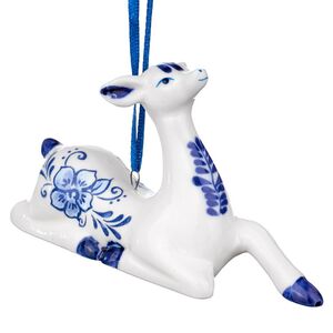 Елочная игрушка Делфтский олененок Фабиан 8 см, подвеска