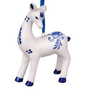 Елочная игрушка Делфтский олененок Клеменс 8 см, подвеска