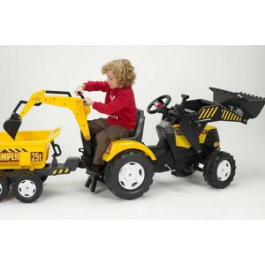 Педальный трактор Falk Power Loader c 2 ковшами и прицепом 225 см, желтый Falk (Фалк) фото 2