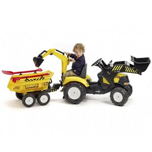 Педальный трактор Falk Power Loader c 2 ковшами, прицепом и аксессуарами 230 см Falk фото 4