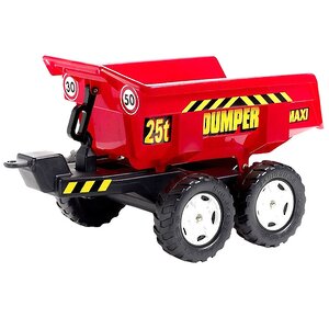 Трактор-экскаватор педальный с прицепом и ковшом, 225 см, красный Falk фото 2
