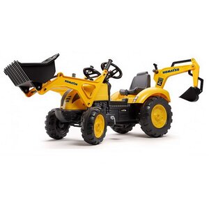 Педальный трактор Komatsu с ковшом и прицепом 222 см Falk фото 4