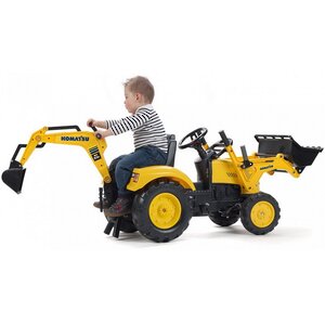 Педальный трактор Komatsu с ковшом и прицепом 222 см Falk фото 2