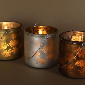 Стеклянный подсвечник Feuilles 12 см