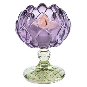 Стеклянный подсвечник-бокал Артишок 11 см сиреневый Goodwill фото 7