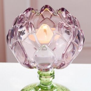 Стеклянный подсвечник-бокал Артишок 11 см розовый Goodwill фото 2