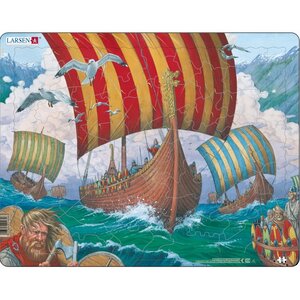 Детский пазл Корабли викингов, 64 элемента