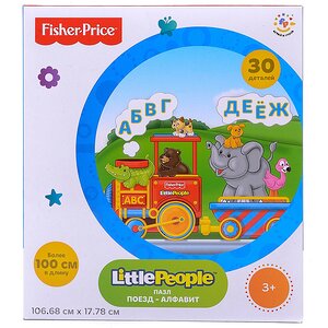 Обучающий пазл Поезд с алфавитом, 30 элементов, 107*18 см Fisher Price фото 1